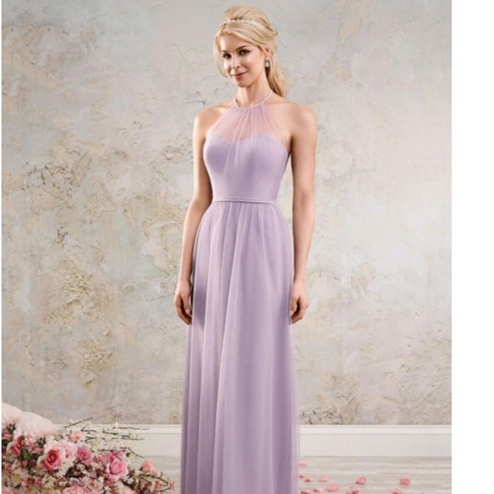 Alfred Angelo Wine Halter Tulle Bridesmaid Dress